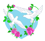 Gif animé coeur colombes